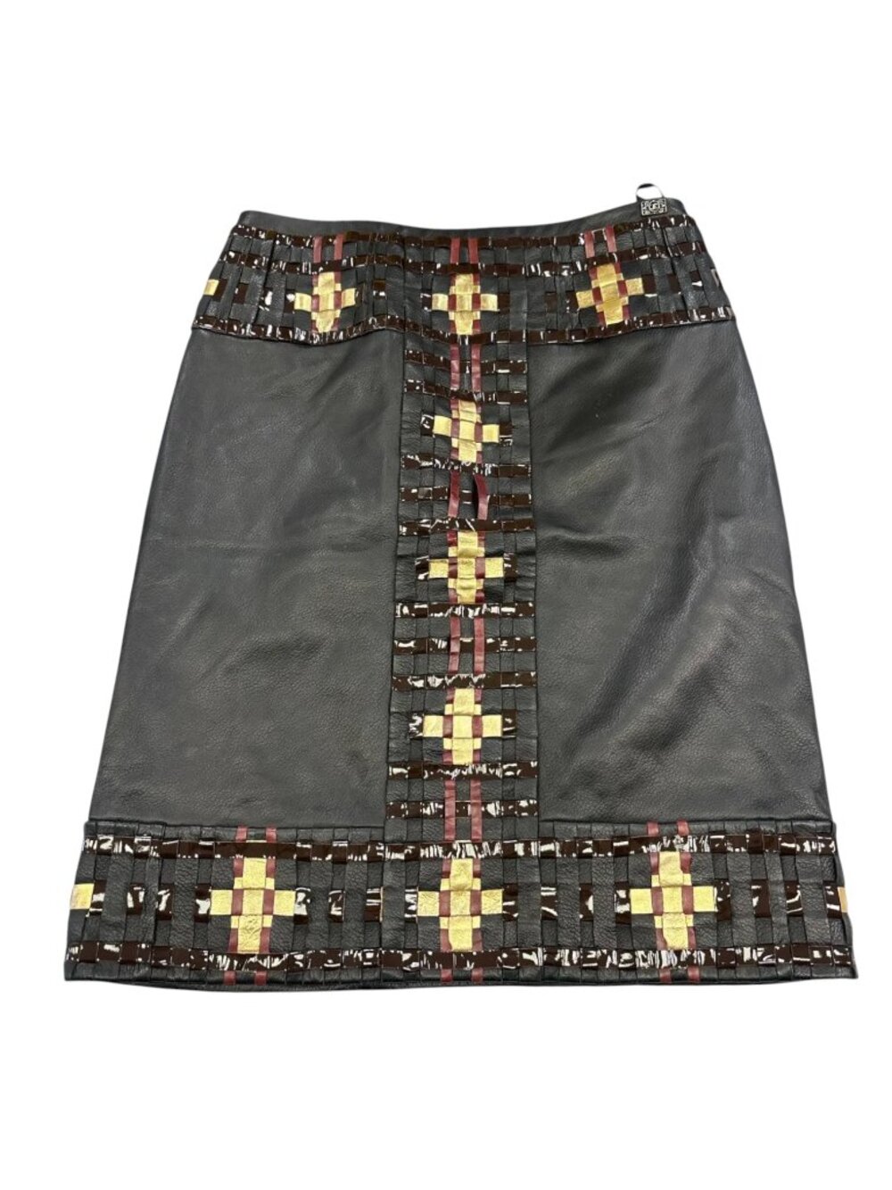 CHANEL Black Lambskin Vintage Runway Byzantine Braided Skirt 38 EU